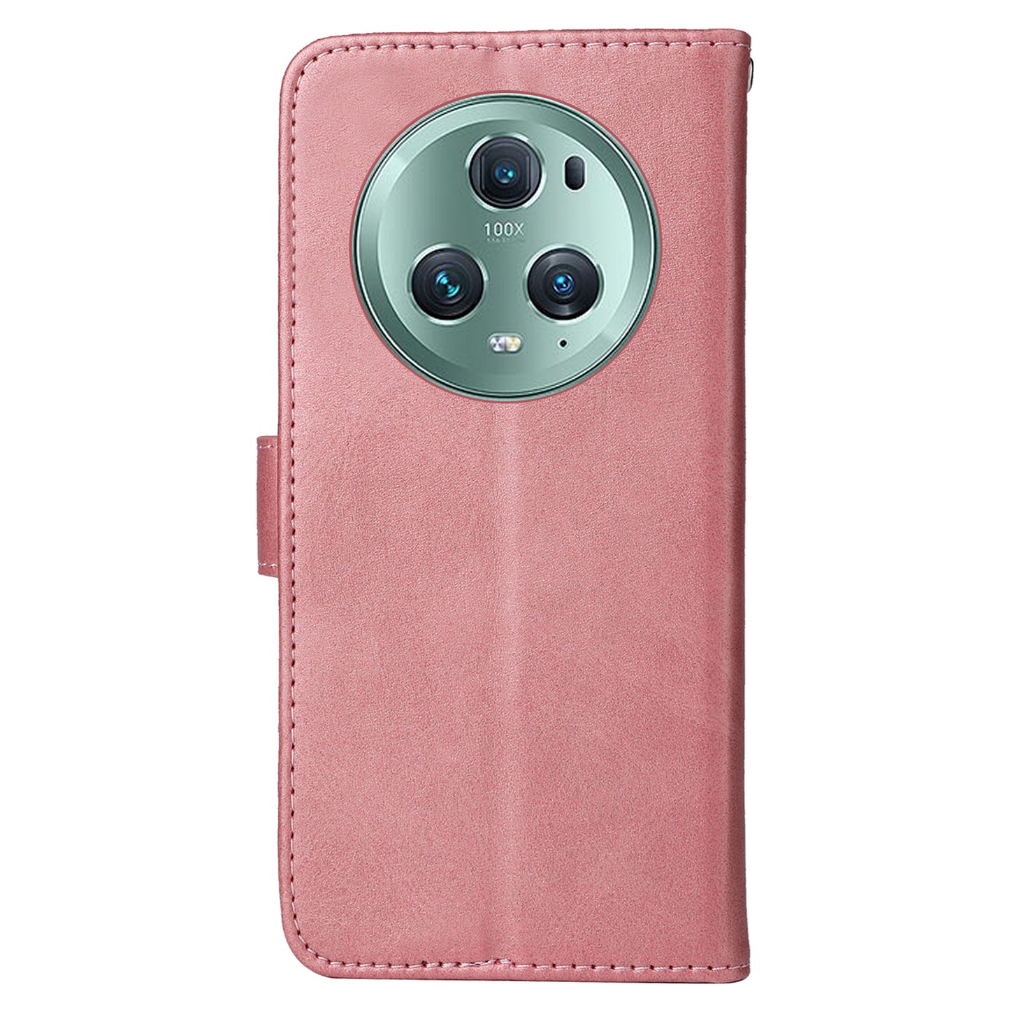 For Honor Magic5 Pro Calf Texture Phone Shell Stand Phone Case Leather Phone Cover with Strap