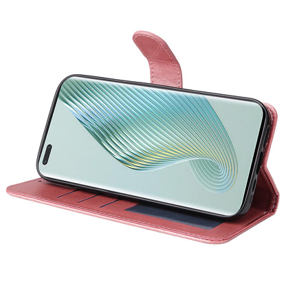 For Honor Magic5 Pro Calf Texture Phone Shell Stand Phone Case Leather Phone Cover with Strap