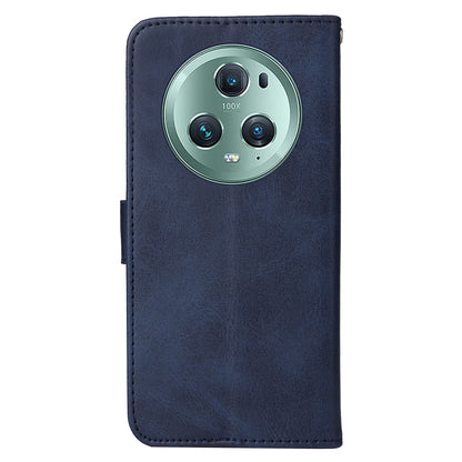 For Honor Magic5 Pro Calf Texture Phone Shell Stand Phone Case Leather Phone Cover with Strap