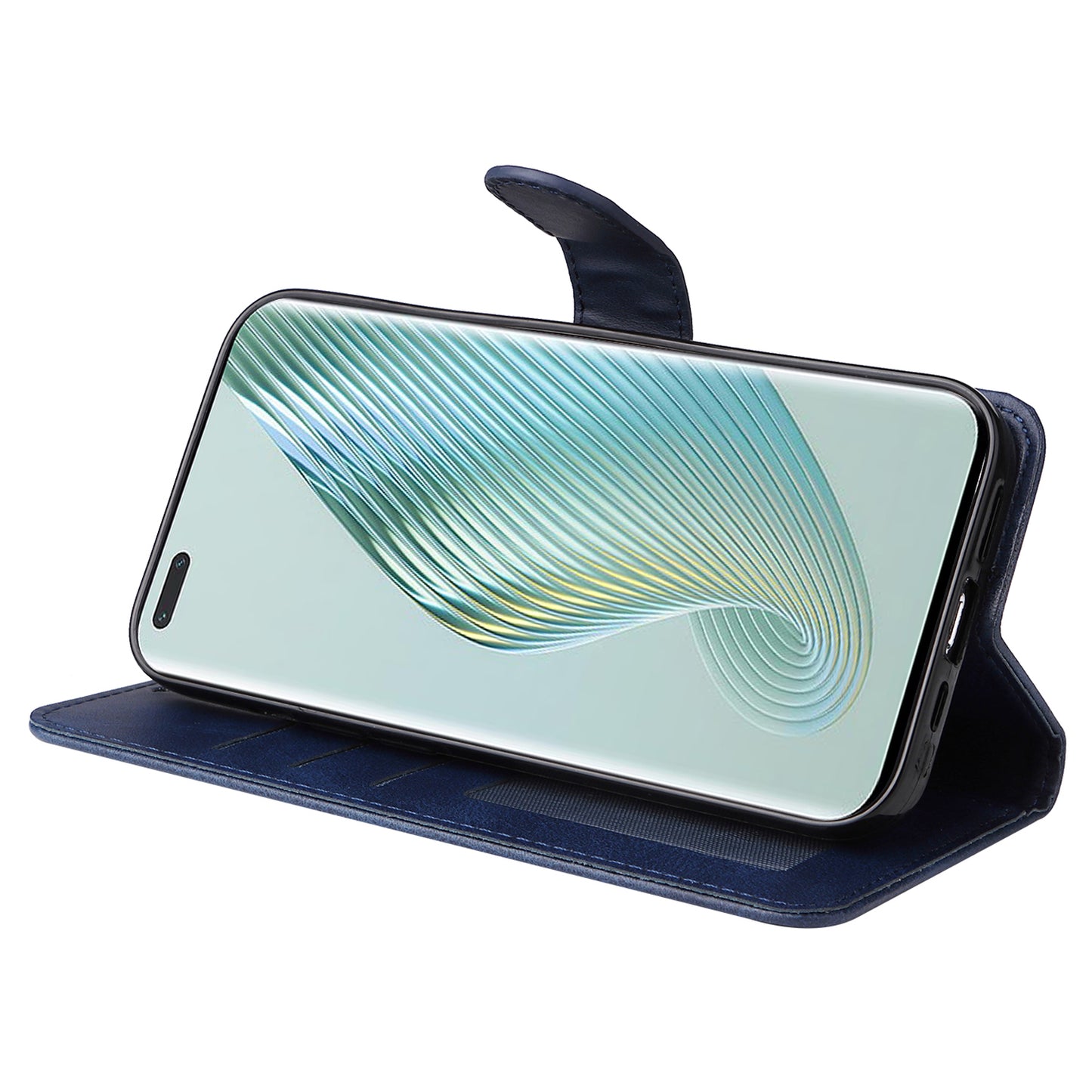 For Honor Magic5 Pro Calf Texture Phone Shell Stand Phone Case Leather Phone Cover with Strap