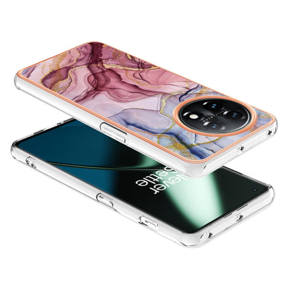 YB IMD Series-16 Style E Phone Case For OnePlus 11 5G , 2.0mm Electroplating IMD Marble Pattern TPU Cover