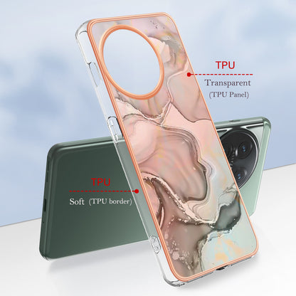 YB IMD Series-16 Style E Phone Case For OnePlus 11 5G , 2.0mm Electroplating IMD Marble Pattern TPU Cover