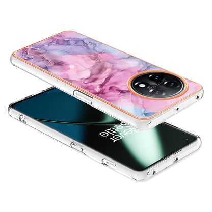YB IMD Series-16 Style E Phone Case For OnePlus 11 5G , 2.0mm Electroplating IMD Marble Pattern TPU Cover