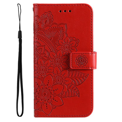 Phone Leather Case for Samsung Galaxy M14 5G Flower Imprinting Stand Wallet Shockproof Phone Cover