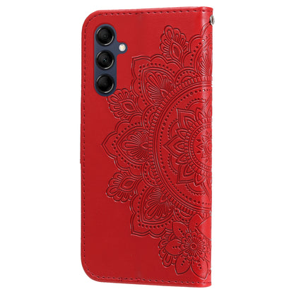 Phone Leather Case for Samsung Galaxy M14 5G Flower Imprinting Stand Wallet Shockproof Phone Cover