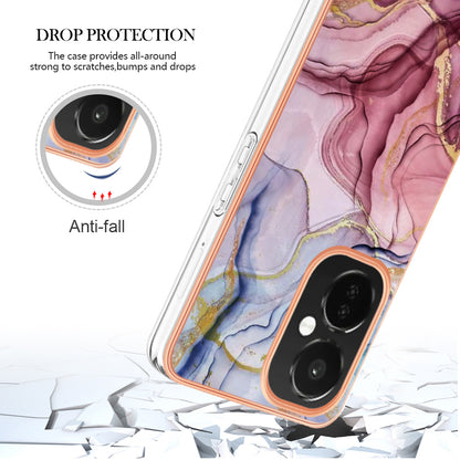 For OnePlus Nord CE 3 5G YB IMD Series-16 Style E  Electroplating IMD Marble Pattern TPU Cover 2.0mm Phone Case