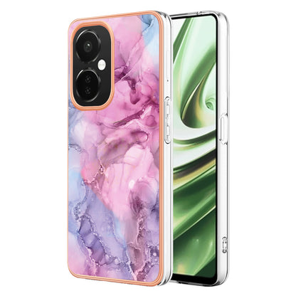 For OnePlus Nord CE 3 5G YB IMD Series-16 Style E  Electroplating IMD Marble Pattern TPU Cover 2.0mm Phone Case