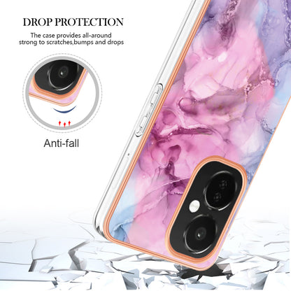 For OnePlus Nord CE 3 5G YB IMD Series-16 Style E  Electroplating IMD Marble Pattern TPU Cover 2.0mm Phone Case