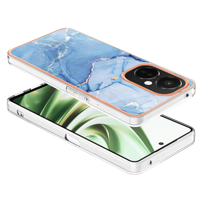 For OnePlus Nord CE 3 5G YB IMD Series-16 Style E  Electroplating IMD Marble Pattern TPU Cover 2.0mm Phone Case