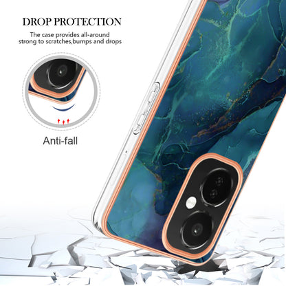 For OnePlus Nord CE 3 5G YB IMD Series-16 Style E  Electroplating IMD Marble Pattern TPU Cover 2.0mm Phone Case