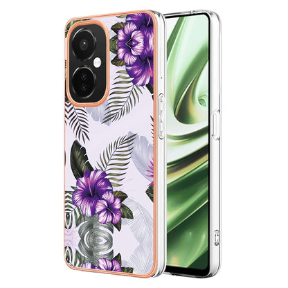 YB IMD Series-1 for OnePlus Nord CE 3 Lite 5G / Nord N30 5G Electroplating Phone Cover Marble Floral Pattern TPU IMD Case