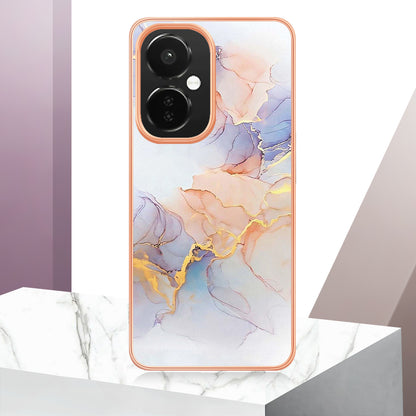 YB IMD Series-1 for OnePlus Nord CE 3 Lite 5G / Nord N30 5G Electroplating Phone Cover Marble Floral Pattern TPU IMD Case