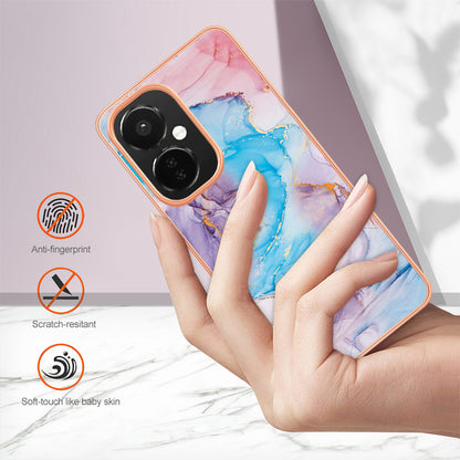 YB IMD Series-1 for OnePlus Nord CE 3 Lite 5G / Nord N30 5G Electroplating Phone Cover Marble Floral Pattern TPU IMD Case