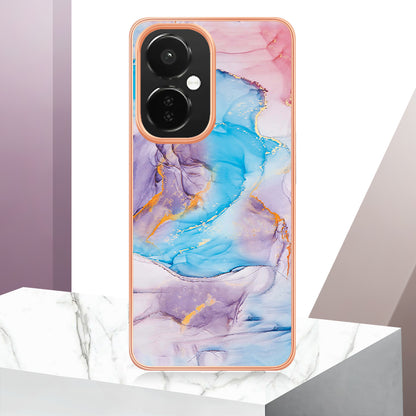 YB IMD Series-1 for OnePlus Nord CE 3 Lite 5G / Nord N30 5G Electroplating Phone Cover Marble Floral Pattern TPU IMD Case