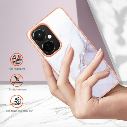 For OnePlus Nord CE 3 Lite 5G / Nord N30 5G YB IMD Series-2 Marble Pattern IMD TPU Case Electroplating Frame Phone Cover