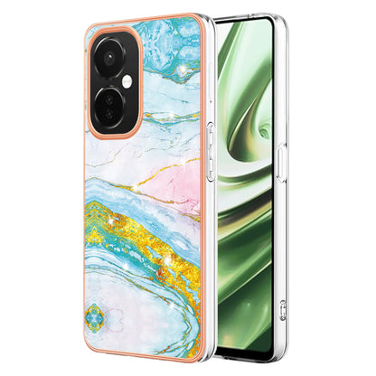 For OnePlus Nord CE 3 Lite 5G / Nord N30 5G YB IMD Series-2 Marble Pattern IMD TPU Case Electroplating Frame Phone Cover
