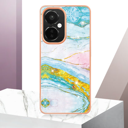 For OnePlus Nord CE 3 Lite 5G / Nord N30 5G YB IMD Series-2 Marble Pattern IMD TPU Case Electroplating Frame Phone Cover