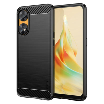 MOFI JK TPU Series-1 For Oppo Reno8 T 4G Carbon Fiber Back Cover Brushed TPU Phone Shell