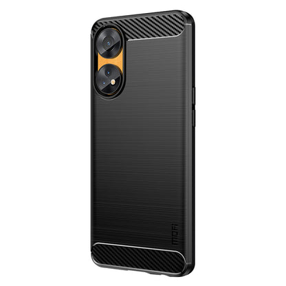 MOFI JK TPU Series-1 For Oppo Reno8 T 4G Carbon Fiber Back Cover Brushed TPU Phone Shell