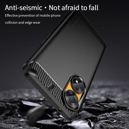 MOFI JK TPU Series-1 For Oppo Reno8 T 4G Carbon Fiber Back Cover Brushed TPU Phone Shell