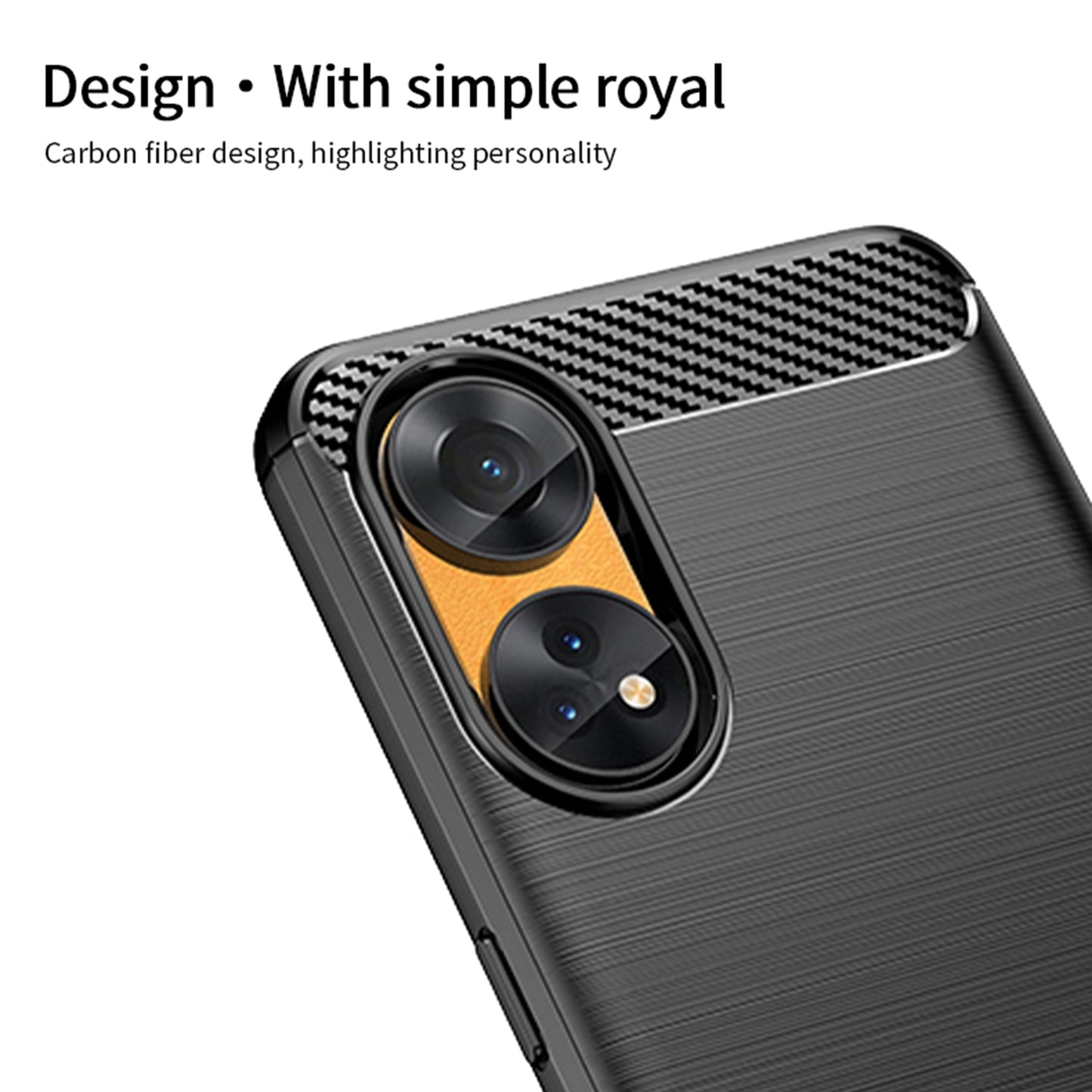 MOFI JK TPU Series-1 For Oppo Reno8 T 4G Carbon Fiber Back Cover Brushed TPU Phone Shell