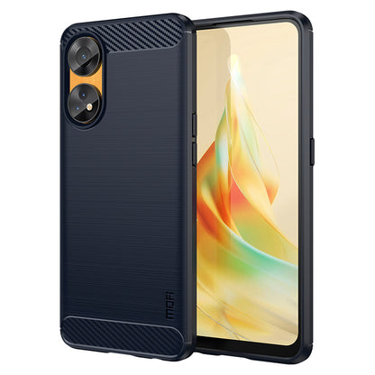 MOFI JK TPU Series-1 For Oppo Reno8 T 4G Carbon Fiber Back Cover Brushed TPU Phone Shell