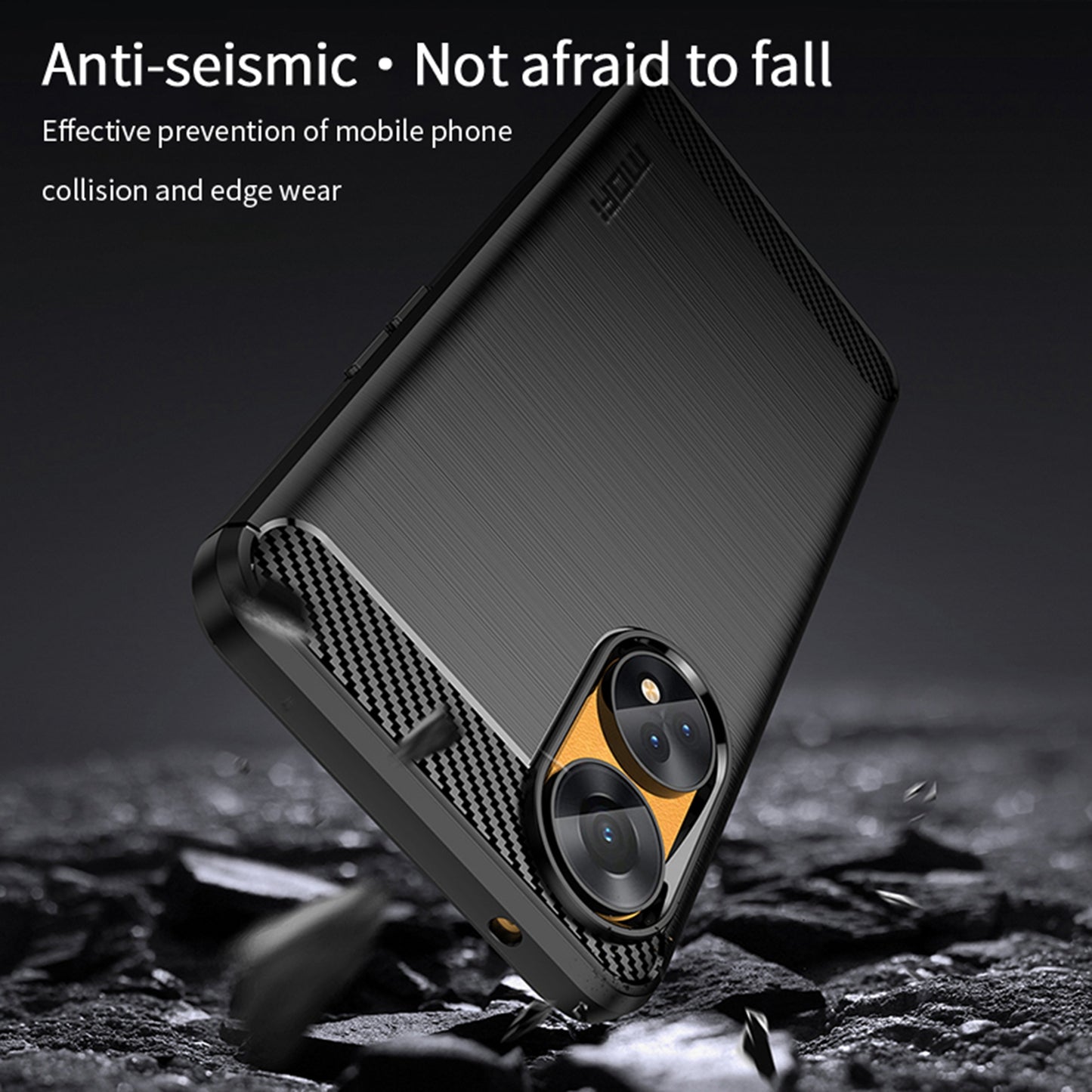 MOFI JK TPU Series-1 For Oppo Reno8 T 4G Carbon Fiber Back Cover Brushed TPU Phone Shell