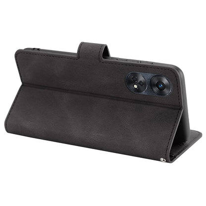 For Oppo Reno8 T 4G Leather Wallet Phone Case Drop-proof Stand Phone Cover with Strap