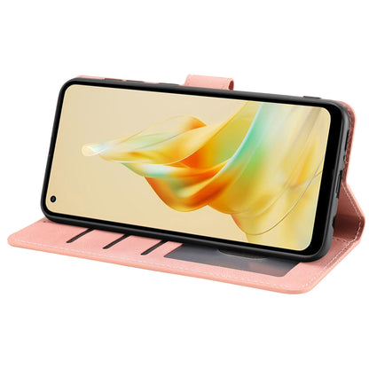 For Oppo Reno8 T 4G Leather Wallet Phone Case Drop-proof Stand Phone Cover with Strap