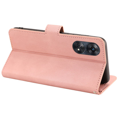 For Oppo Reno8 T 4G Leather Wallet Phone Case Drop-proof Stand Phone Cover with Strap