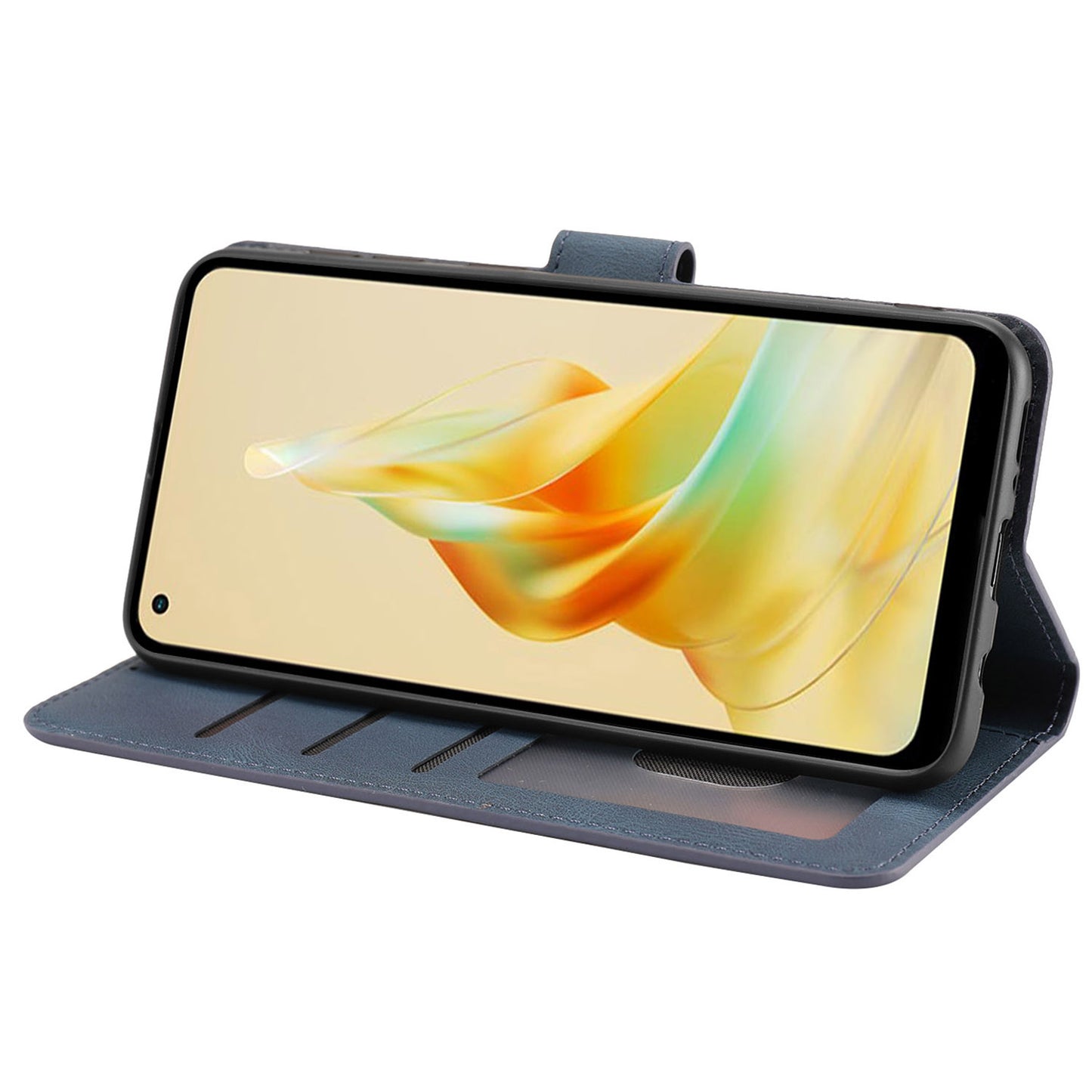 For Oppo Reno8 T 4G Leather Wallet Phone Case Drop-proof Stand Phone Cover with Strap