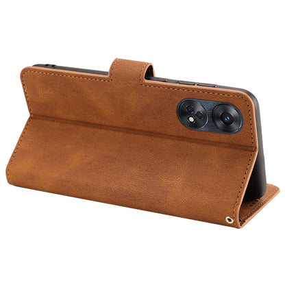 For Oppo Reno8 T 4G Leather Wallet Phone Case Drop-proof Stand Phone Cover with Strap