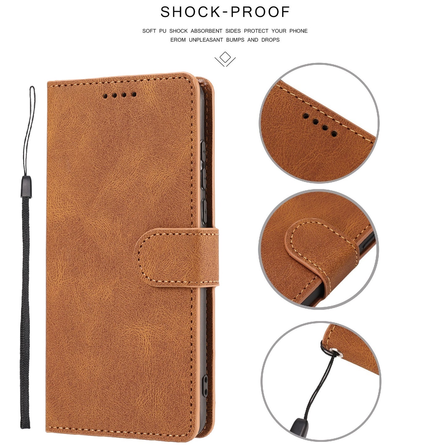 For Oppo Reno8 T 4G Leather Wallet Phone Case Drop-proof Stand Phone Cover with Strap