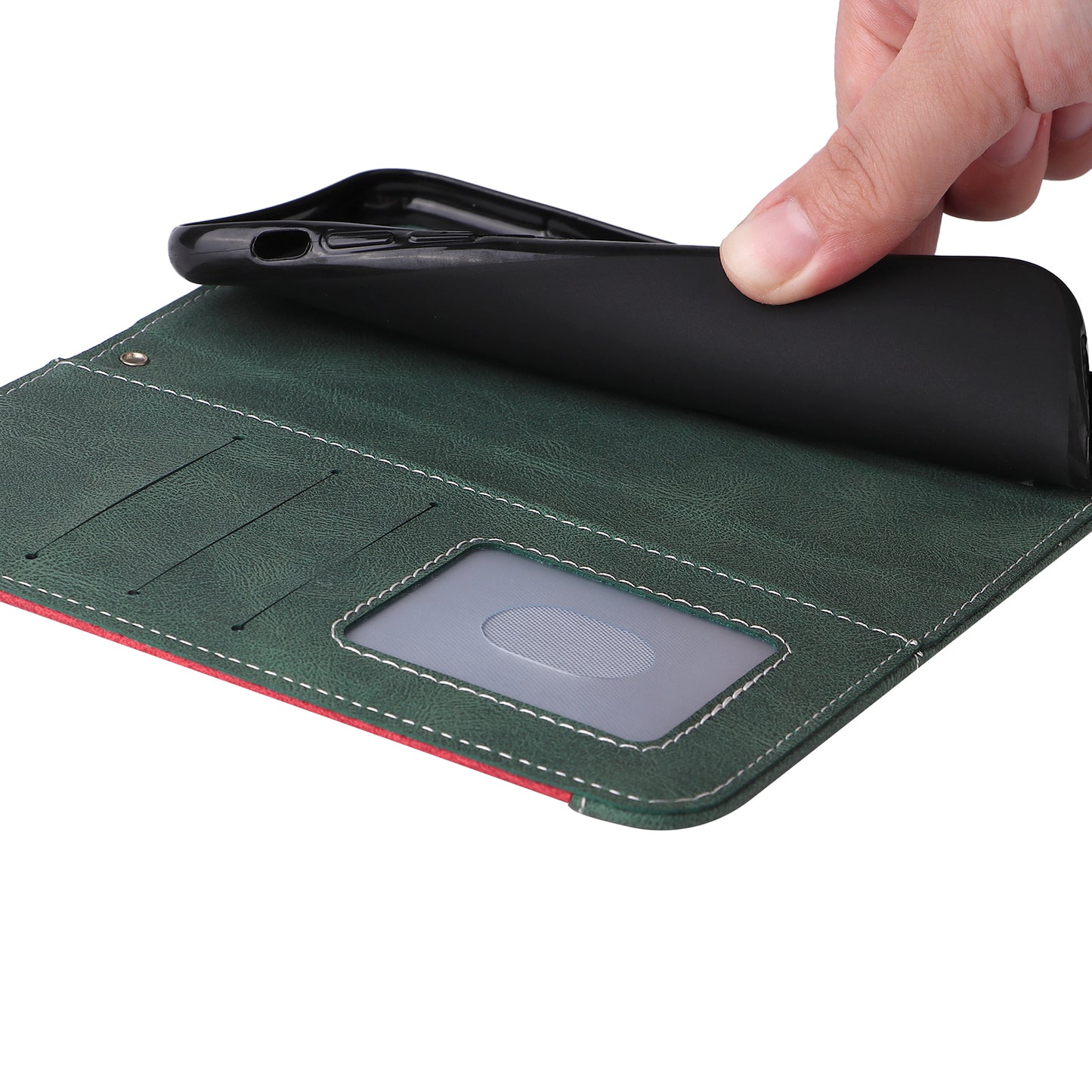 KT Leather Series-5 for Xiaomi Redmi Note 12 4G Drop-proof Stand Phone Case 3-Color Splicing PU Leather Wallet Cover