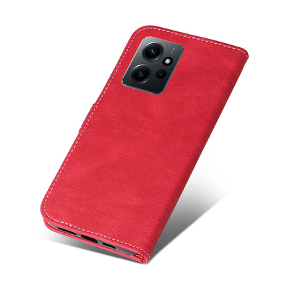 KT Leather Series-5 for Xiaomi Redmi Note 12 4G Drop-proof Stand Phone Case 3-Color Splicing PU Leather Wallet Cover