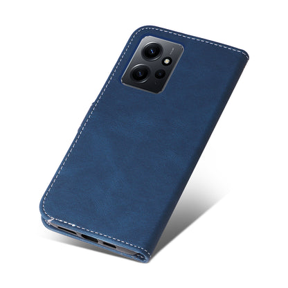 KT Leather Series-5 for Xiaomi Redmi Note 12 4G Drop-proof Stand Phone Case 3-Color Splicing PU Leather Wallet Cover