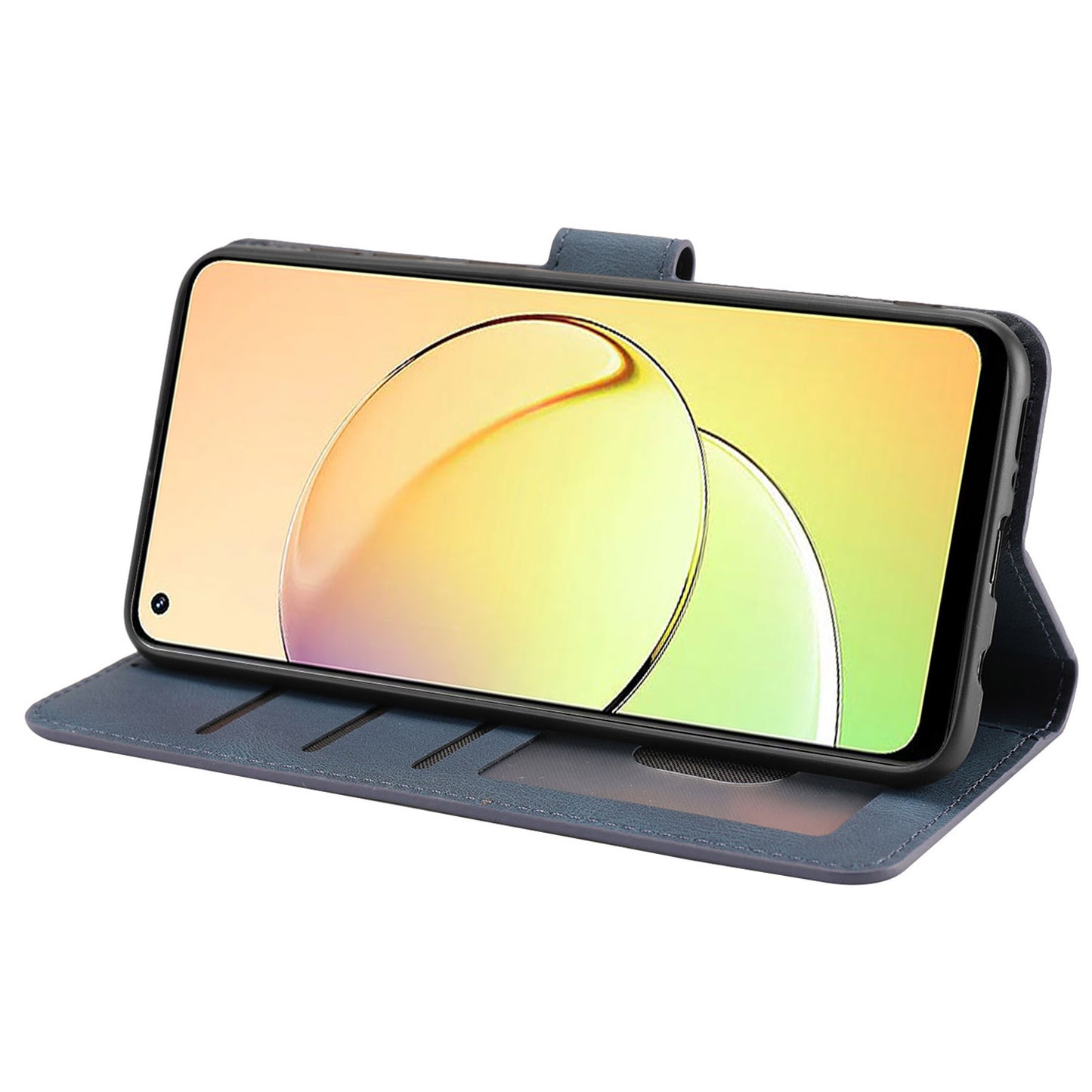 Stand Wallet Cover for Realme 10 4G Drop Resistant PU Leather Phone Case with Strap