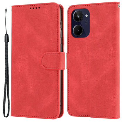 Stand Wallet Cover for Realme 10 4G Drop Resistant PU Leather Phone Case with Strap