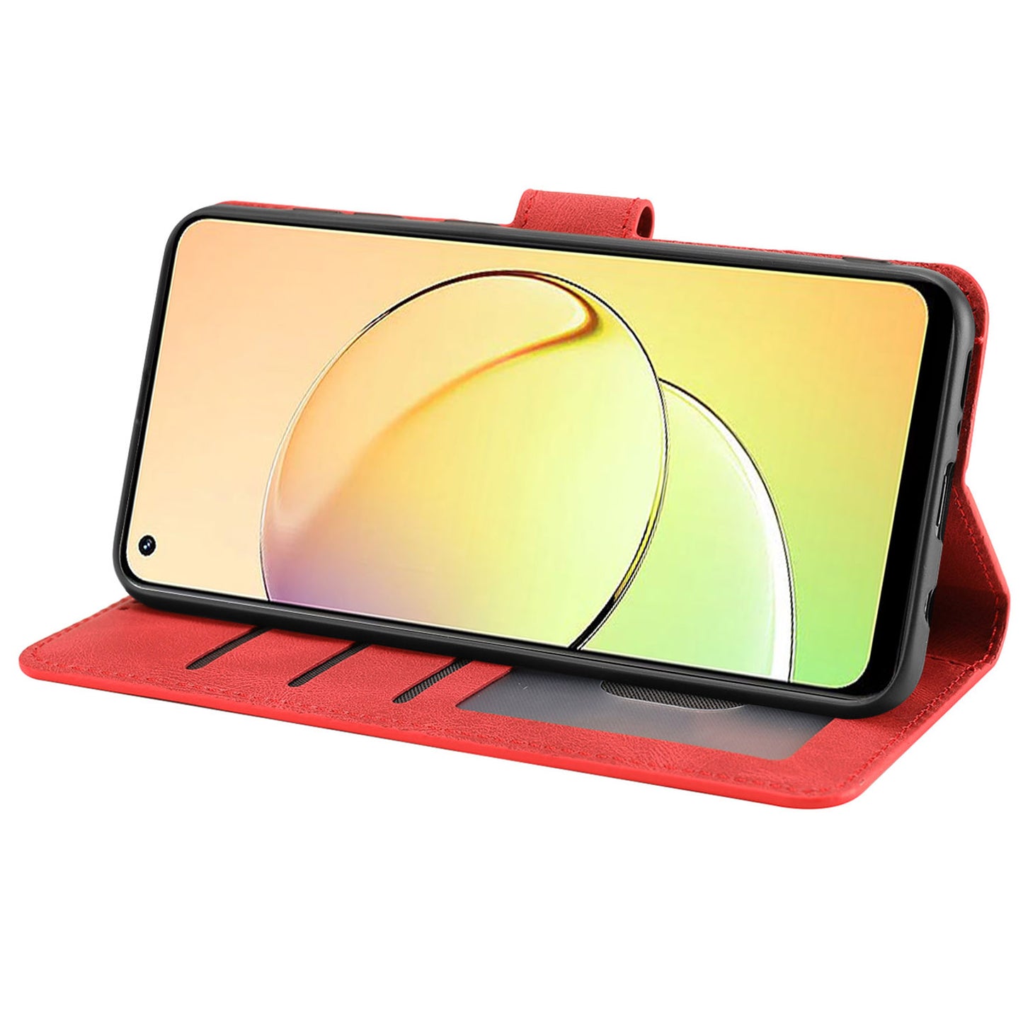 Stand Wallet Cover for Realme 10 4G Drop Resistant PU Leather Phone Case with Strap