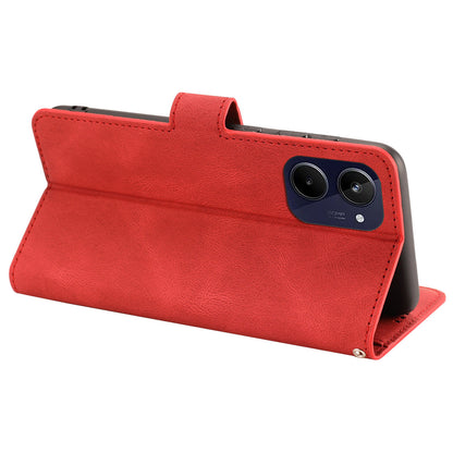 Stand Wallet Cover for Realme 10 4G Drop Resistant PU Leather Phone Case with Strap