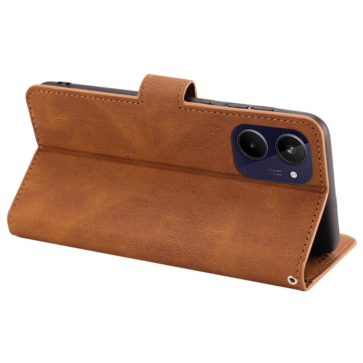 Stand Wallet Cover for Realme 10 4G Drop Resistant PU Leather Phone Case with Strap