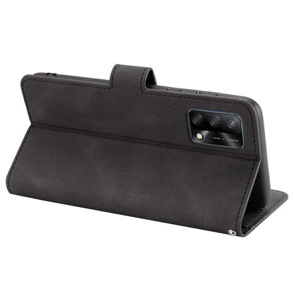 For Oppo A74 4G / F19 Shockproof Case Wallet Phone Shell Anti-Drop Leather Phone Cover with Strap