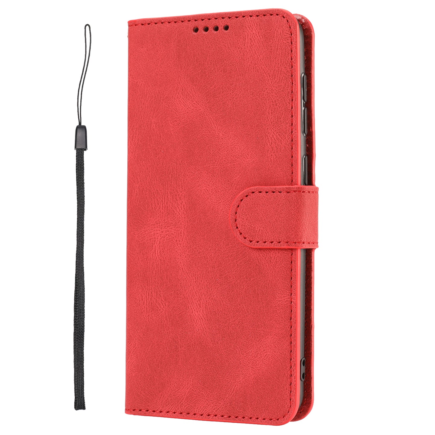 For Oppo A74 4G / F19 Shockproof Case Wallet Phone Shell Anti-Drop Leather Phone Cover with Strap