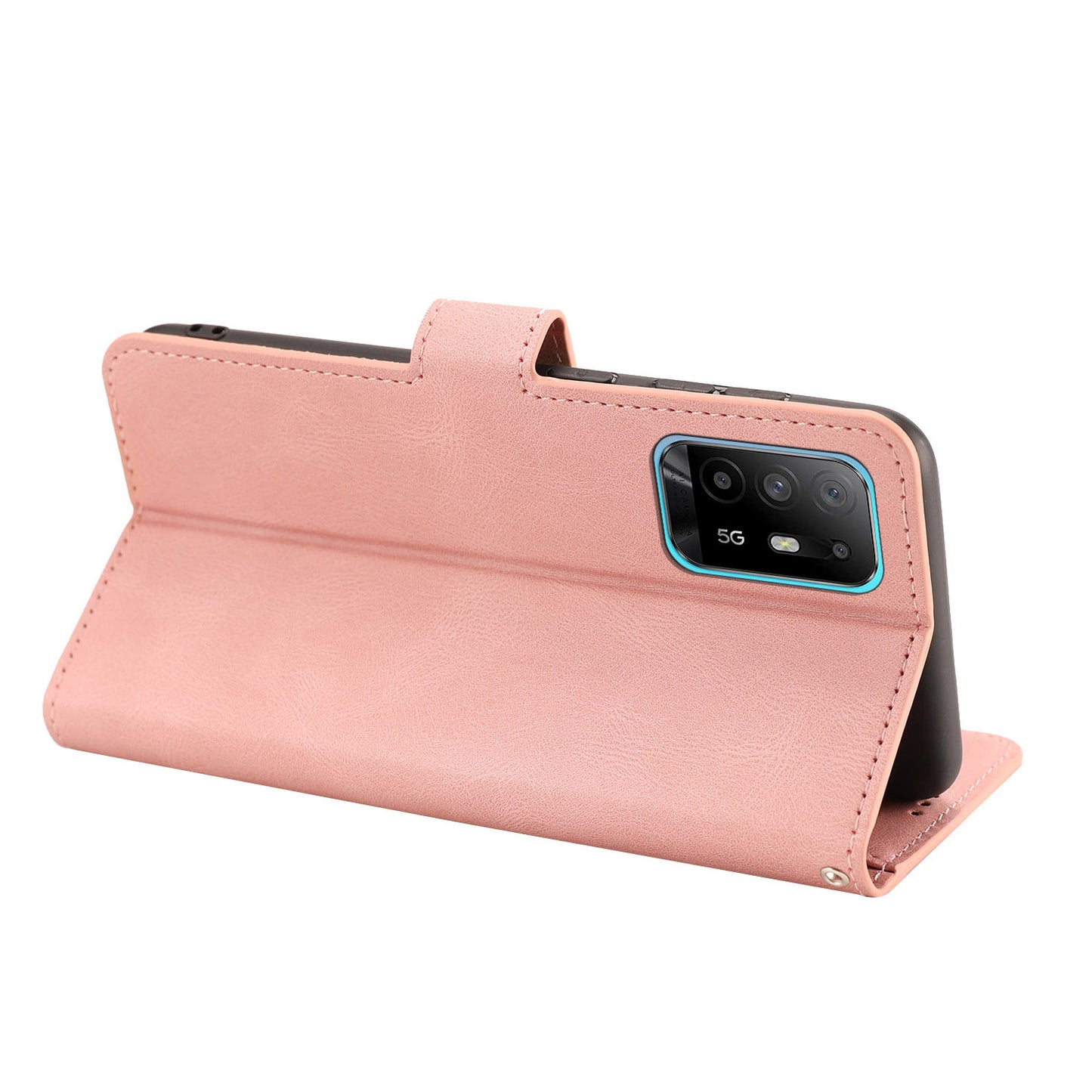 For Oppo A94 5G / Reno5 Z / F19 Pro+ 5G Phone Case PU Leather Wallet Stand Flip Cover with Strap