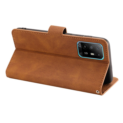 For Oppo A94 5G / Reno5 Z / F19 Pro+ 5G Phone Case PU Leather Wallet Stand Flip Cover with Strap