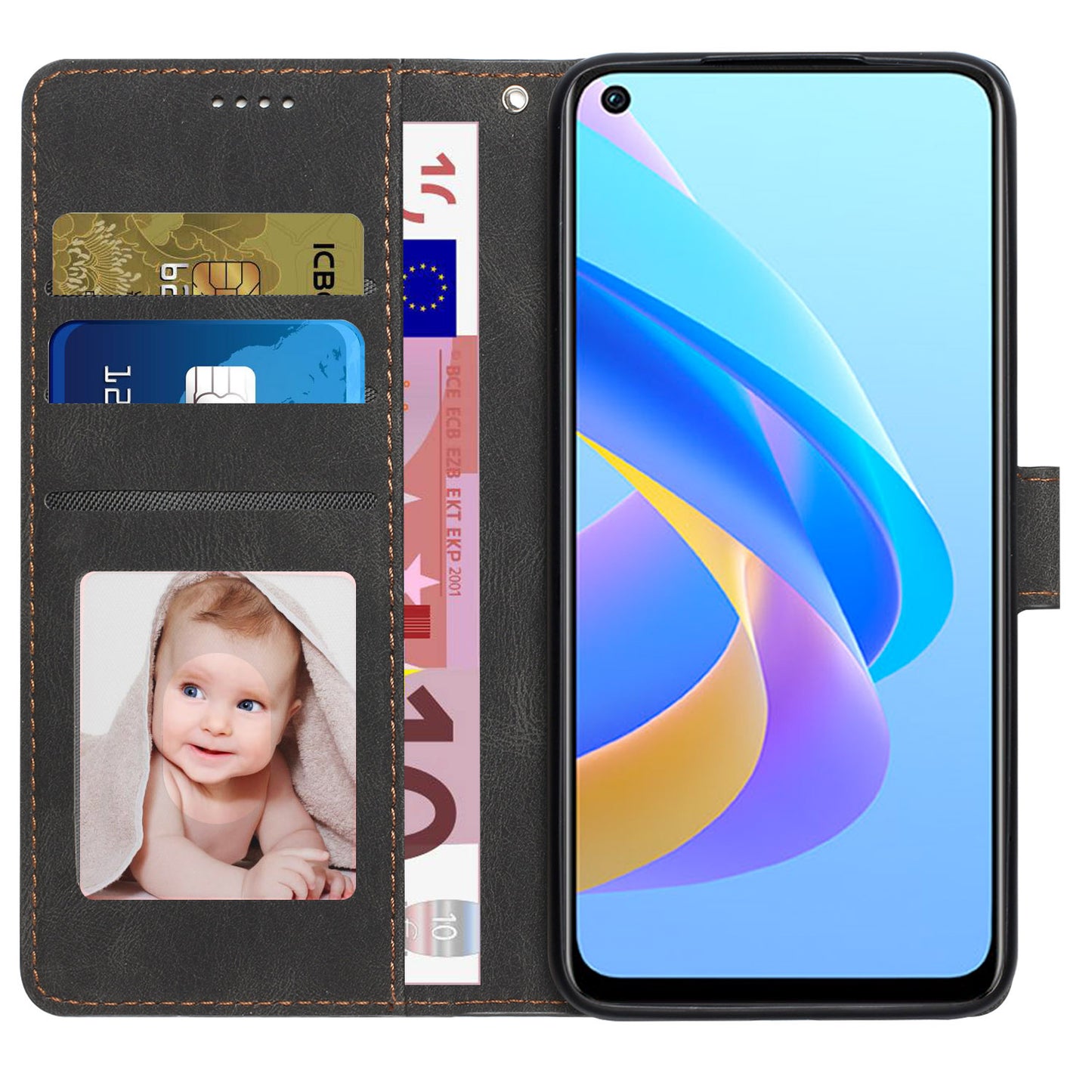 For Oppo A36 / A76 / A96 4G / Realme 9i 4G Leather Phone Case Wallet Stand Flip Phone Cover