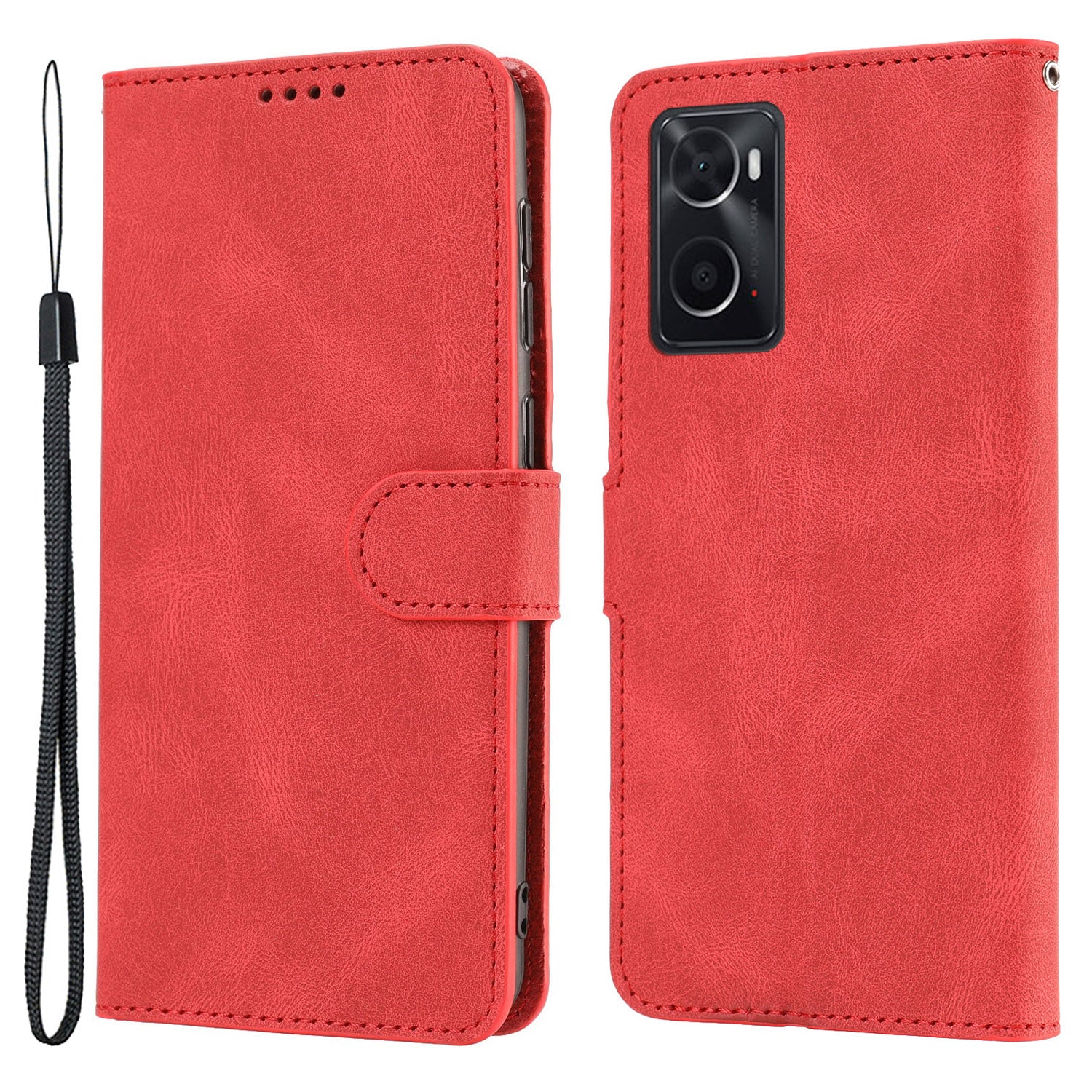 For Oppo A36 / A76 / A96 4G / Realme 9i 4G Leather Phone Case Wallet Stand Flip Phone Cover