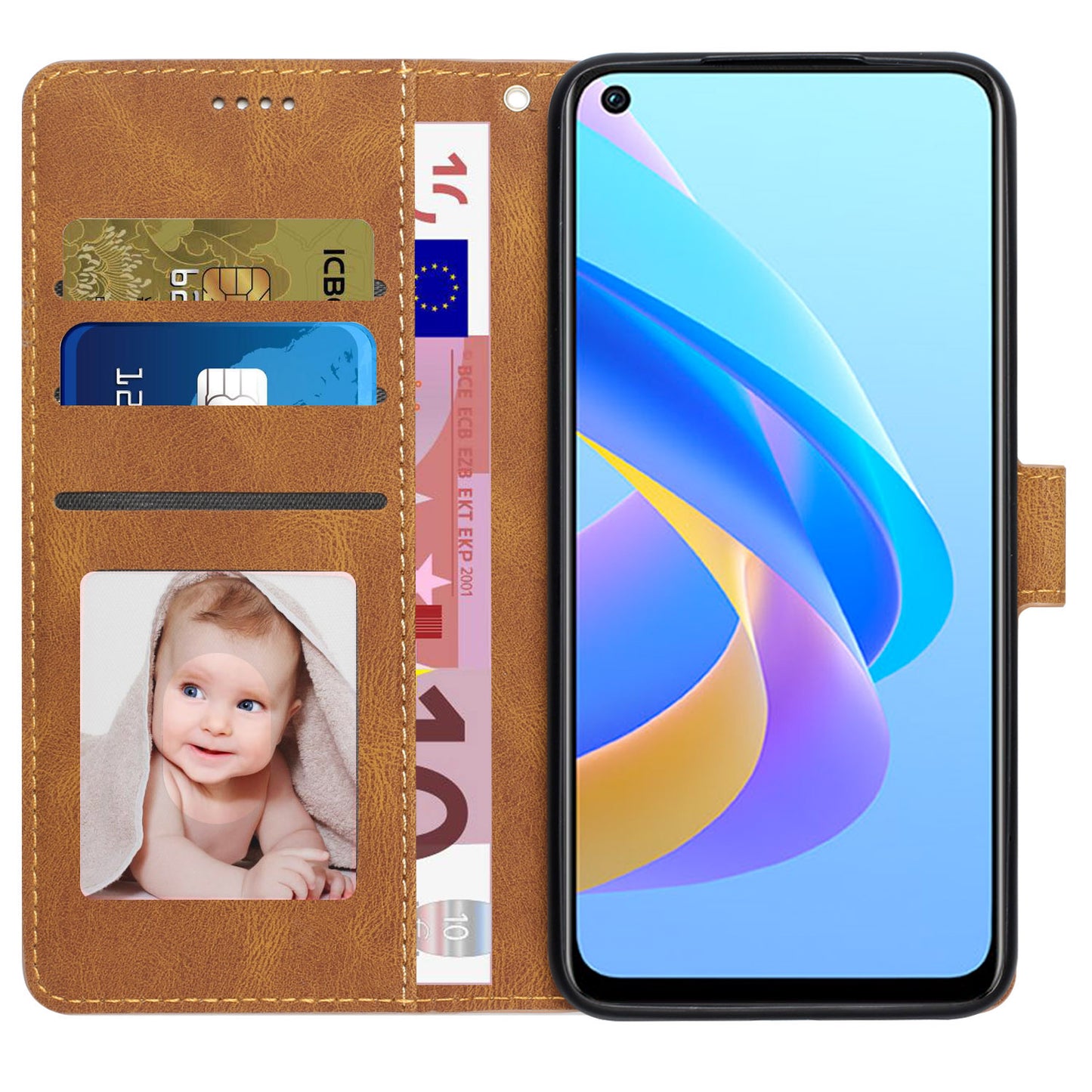 For Oppo A36 / A76 / A96 4G / Realme 9i 4G Leather Phone Case Wallet Stand Flip Phone Cover