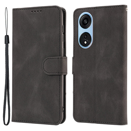 For Oppo A1 Pro 5G / Reno8 T 5G PU Leather Wallet Case Stand Flip Phone Cover with Strap