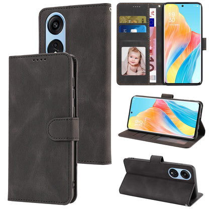 For Oppo A1 Pro 5G / Reno8 T 5G PU Leather Wallet Case Stand Flip Phone Cover with Strap